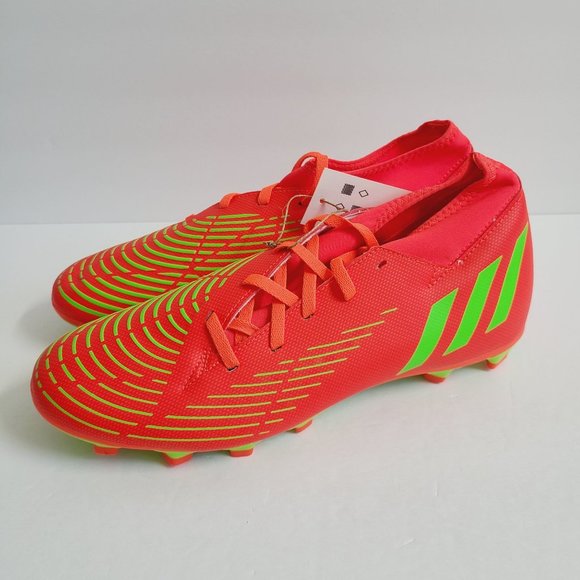NEW Adidas Predator Edge.4 Soccer Cleats GW0992 Size 11 Solar Red Green - Picture 1 of 9